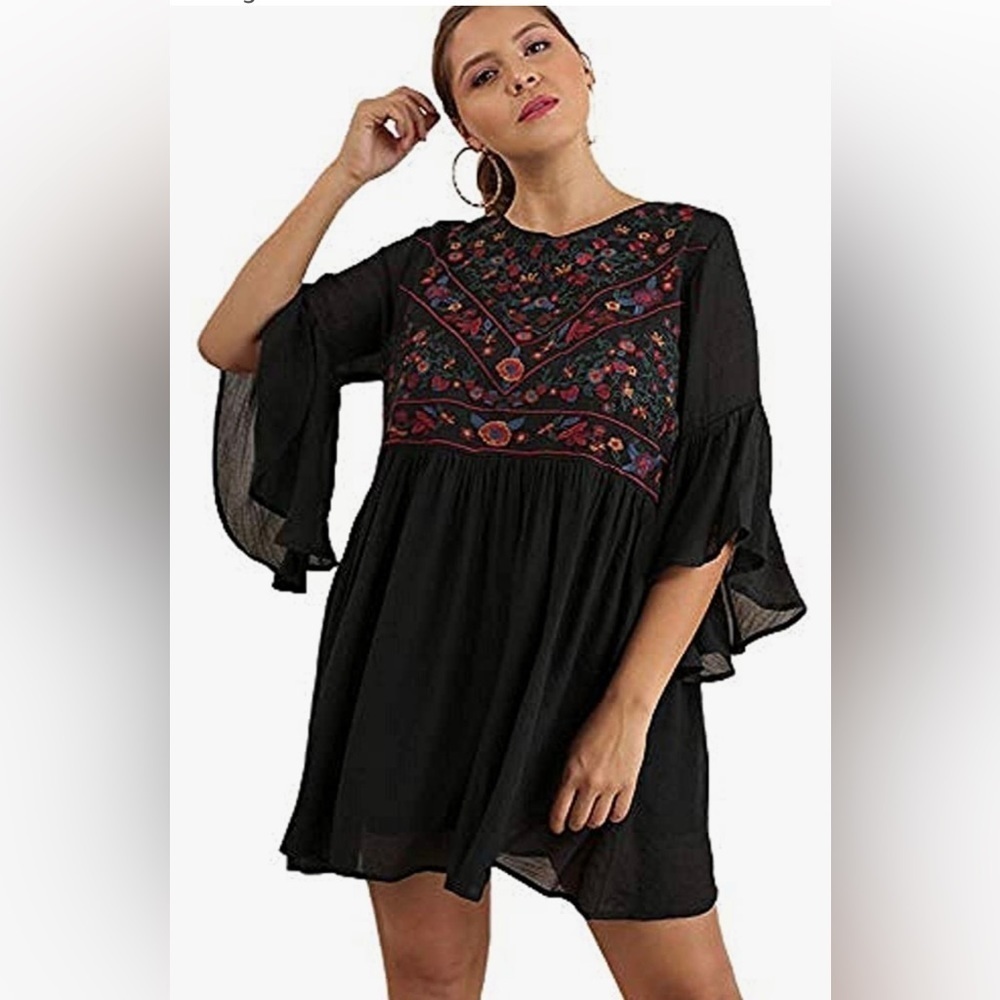 Umgee Boho Bliss Embroidered Boho Dress